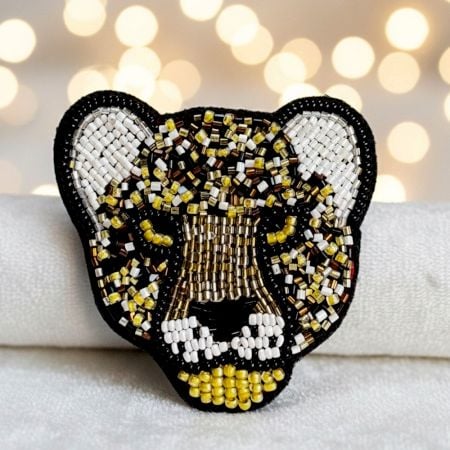 Handmade Jewelry Unisex Leopard Face Brooch
